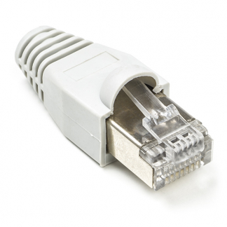 Nedis RJ45 connector Cat5e | UTP (Voor stugge kern, Knikbescherming, Grijs) CCGB89350GY CCGP89350GY N060700007 - 1
