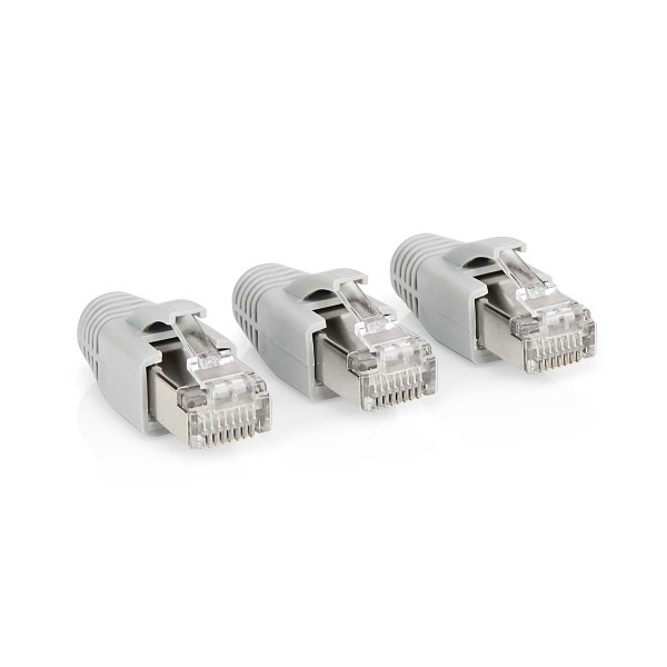 Nedis RJ45 connector Cat6a | FTP (Voor stugge kern, Doorsteekmontage, Knikbescherming, 10 stuks) CCBW89380GY K170108333 - 1