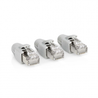 Nedis RJ45 connector Cat6a | FTP (Voor stugge kern, Doorsteekmontage, Knikbescherming, 10 stuks) CCBW89380GY K170108333 - 