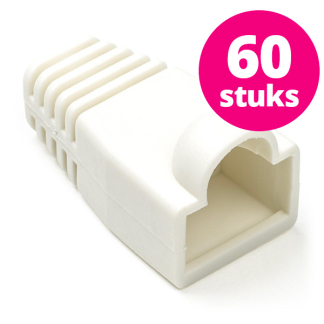 RJ45 tule | Nedis | 60 stuks (Per stuk, Knikbescherming, Wit)