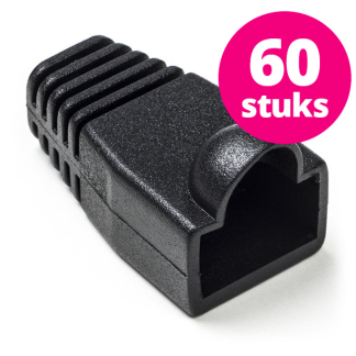 RJ45 tule | Nedis | 60 stuks (Per stuk, Knikbescherming, Zwart)
