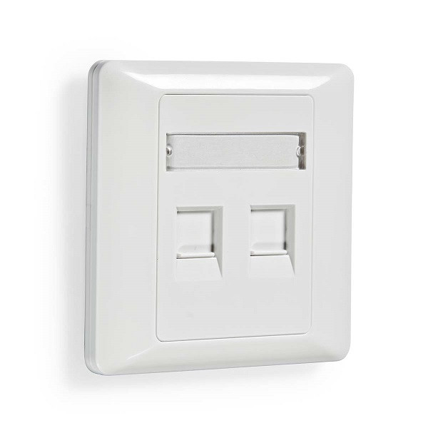 Nedis RJ45 wandcontactdoos | Zonder keystone (2 x RJ45, Inbouw) CCGB89760WT CCGP89760WT K170108336 - 1