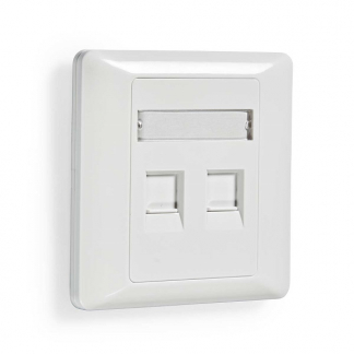 Nedis RJ45 wandcontactdoos | Zonder keystone (2 x RJ45, Inbouw) CCGB89760WT CCGP89760WT K170108336 - 1
