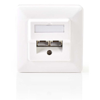 Nedis RJ45 wandcontactdoos - UTP (2x RJ45, Cat5e en Cat6, Inbouw/Opbouw) CCGP89150IV N060700012 Nedis RJ45 wandcontactdoos - UTP (2x RJ45, Cat5e en Cat6, Inbouw/Opbouw) CCGP89150IV N060700012