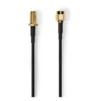Nedis RP SMA verlengkabel - Nedis - 1 meter (100% koper, Verguld) CSGL02210BK10 CSGP02210BK10 N010616518 - 2