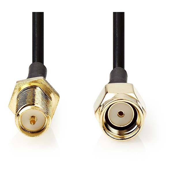 Nedis RP SMA verlengkabel - Nedis - 2 meter (100% koper, Verguld) CSGL02210BK20 CSGP02210BK20 N010616519 - 3