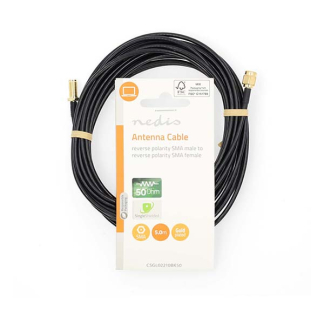 Nedis RP SMA verlengkabel - Nedis - 5 meter (100% koper, Verguld) CSGL02210BK50 CSGP02210BK50 N010616521 - 4
