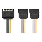 Nedis S-ATA 15 pins naar 2x S-ATA 15 pins voedingskabel (Verguld, 0.15 meter) CCGB73190VA015 CCGP73190VA015 N010507501 - 2