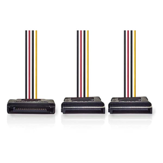 Nedis S-ATA 15 pins naar 2x S-ATA 15 pins voedingskabel (Verguld, 0.15 meter) CCGB73190VA015 CCGP73190VA015 N010507501 - 3