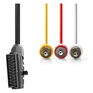Nedis SCART naar composiet kabel | Nedis | 1 meter (Schakelbaar, 3x Tulp) CVGL31130BK10 CVGP31130BK10 N010407142 - 2