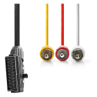 Nedis SCART naar composiet kabel | Nedis | 2 meter (Schakelbaar, 3x Tulp) CVGL31130BK20 CVGP31130BK20 N010407143 - 2
