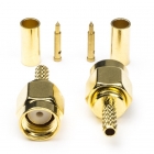 SMA connector (Mannelijk, Verguld, 2 stuks)