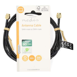 Nedis SMA kabel - Nedis - 2 meter (100% koper, Verguld) CSGL02000BK20 CSGP02000BK20 N010616001 - 4