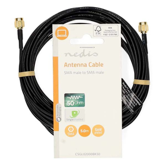 Nedis SMA kabel - Nedis - 5 meter (100% koper, Verguld) CSGL02000BK50 CSGP02000BK50 N010616003 - 4