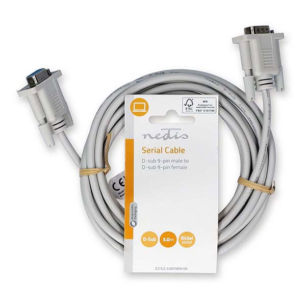 Nedis Seriële verlengkabel | 3 meter (D-sub 9 pins naar D-sub 9 pins) CCGL52010IV30 CCGP52010IV30 K010506007 - 3