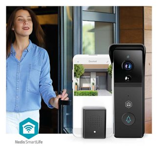 Nedis Slimme deurbel | Nedis SmartLife (Batterijen, Abonnement vrij, Full HD, Nachtzicht, Bewegingssensor, Gespreksfunctie) WIFICDP21BK K010810037 - 6
