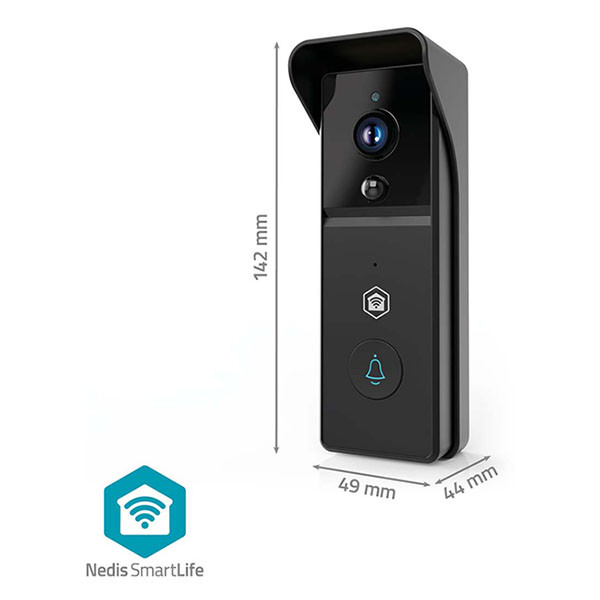 Nedis Slimme deurbel | Nedis SmartLife (Batterijen, Abonnement vrij, Full HD, Nachtzicht, Bewegingssensor, Gespreksfunctie) WIFICDP21BK K010810037 - 8