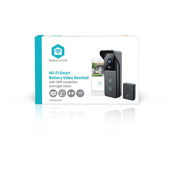 Nedis Slimme deurbel | Nedis SmartLife (Batterijen, Abonnement vrij, Full HD, Nachtzicht, Bewegingssensor, Gespreksfunctie) WIFICDP21BK K010810037 - 9