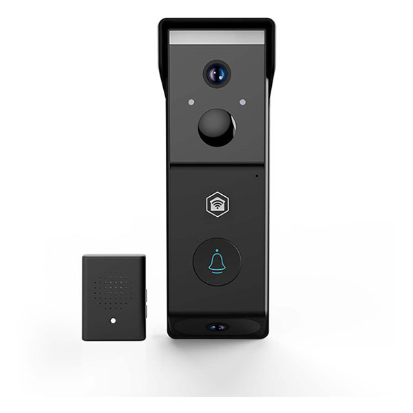 Nedis Slimme deurbel | Nedis SmartLife (Batterijen, Dubbele lens, Abonnement vrij, Full HD, Nachtzicht infrarood/kleur, Bewegingssensor, Gespreksfunctie) WIFICDP31BK K010810038 - 1