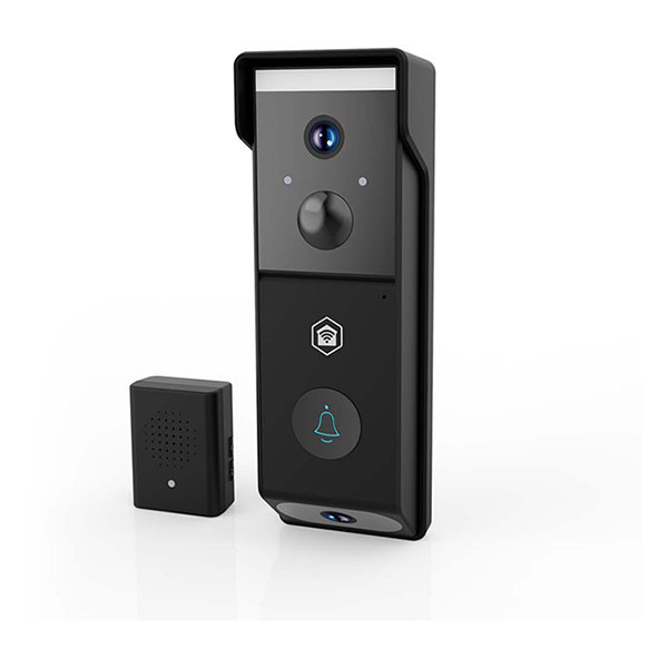 Nedis Slimme deurbel | Nedis SmartLife (Batterijen, Dubbele lens, Abonnement vrij, Full HD, Nachtzicht infrarood/kleur, Bewegingssensor, Gespreksfunctie) WIFICDP31BK K010810038 - 2