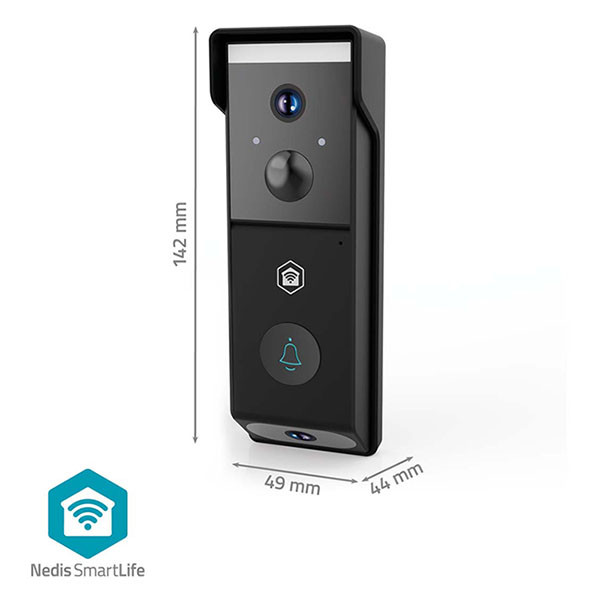 Nedis Slimme deurbel | Nedis SmartLife (Batterijen, Dubbele lens, Abonnement vrij, Full HD, Nachtzicht infrarood/kleur, Bewegingssensor, Gespreksfunctie) WIFICDP31BK K010810038 - 4