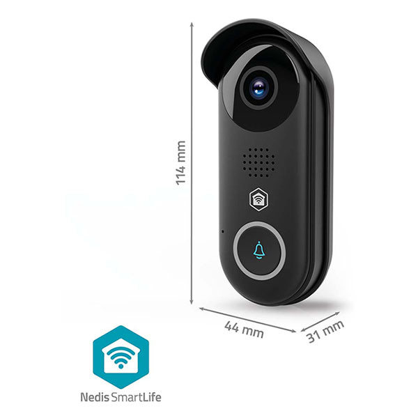 Nedis Slimme deurbel | Nedis SmartLife (Transformator, Abonnement vrij, Full HD, Nachtzicht, Bewegingssensor, Gespreksfunctie) WIFICDP11BK K010810036 - 4