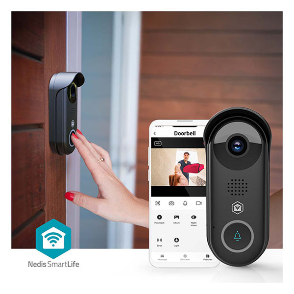 Nedis Slimme deurbel | Nedis SmartLife (Transformator, Abonnement vrij, Full HD, Nachtzicht, Bewegingssensor, Gespreksfunctie) WIFICDP11BK K010810036 - 5