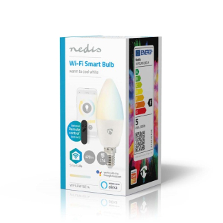 Nedis Slimme lamp E14 | Nedis SmartLife | Kaars (Led, 4.9W, 470lm, 2700-6500K, Dimbaar) WIFILRW10E14 K150101160 - 4