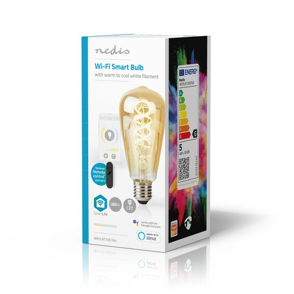 Nedis Slimme lamp E27 | Nedis SmartLife | Edison (Led, 4.9W, 360lm, 1800 - 6500K, Dimbaar) WIFILRT10ST64 K170108166 - 3