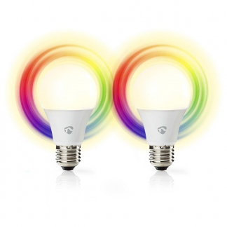 Nedis Slimme lamp E27 | Nedis SmartLife | Peer (2 stuks, led, 9W, 806lm, RGB, Dimbaar) WIFILRC20E27 K150101155