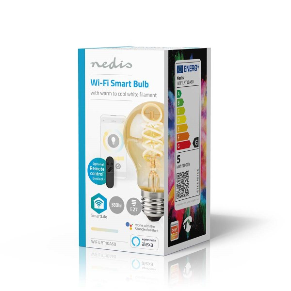 Nedis Slimme lamp E27 | Nedis SmartLife | Peer (4.9W, 360lm, 1800-6500K, Dimbaar) WIFILRT10A60 K170202890 - 3