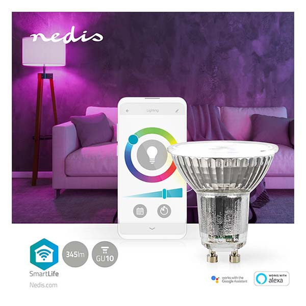 Nedis Slimme lamp GU10 | Nedis SmartLife | 6 stuks (4.9W, 345lm, RGBW, 1800-3000K , Dimbaar)  V150101154 - 3