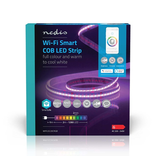 Nedis Slimme led strip | Nedis SmartLife | 2 meter (RGB, 18W, 650lm, Dimbaar, Binnen) WIFILSC20CRGB K170406338 - 9