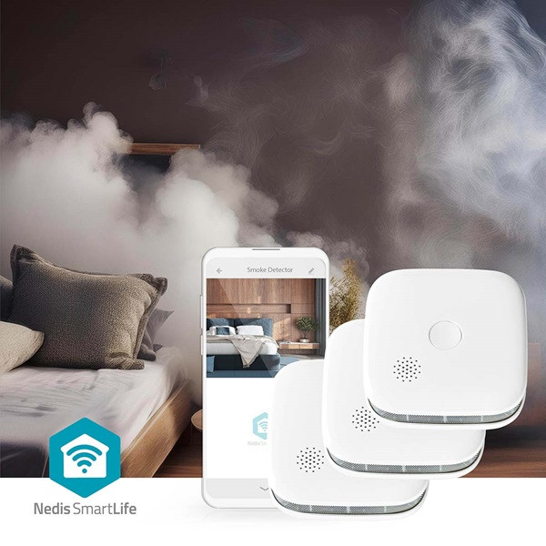 Nedis Slimme rookmelder | Nedis SmartLife | 3 stuks (10 jaar sensor, 2 jaar batterij, Wifi) WIFIDS21WT3 K170501459 - 7