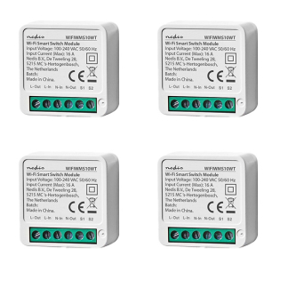 Slimme schakelaar | Nedis SmartLife | 4 stuks (Wifi, Verlichting, Inbouw, Max. 3680W)
