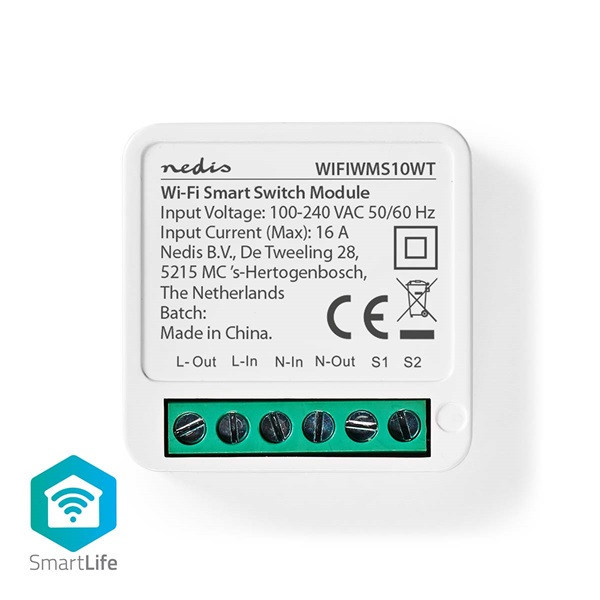 Nedis Slimme schakelaar | Nedis SmartLife | 4 stuks (Wifi, Verlichting, Inbouw, Max. 3680W)  V170202915 - 3