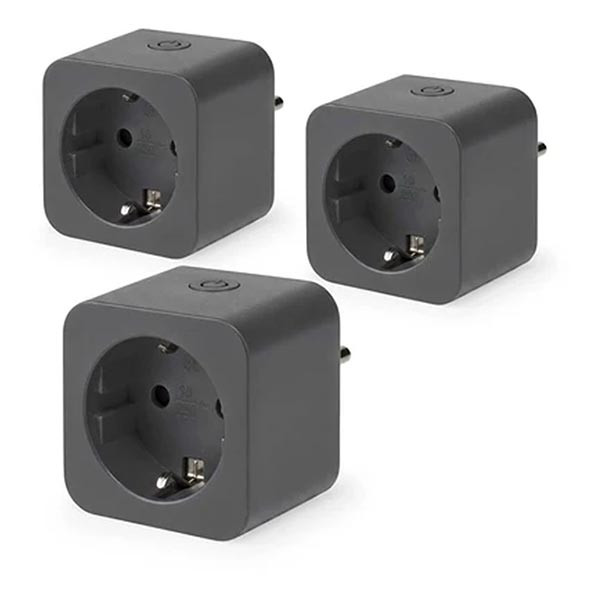 Nedis Slimme stekker | Nedis SmartLife | 3 stuks (Wifi, Randaarde, 10A, Zwart) WIFIP121FBK3 K170113747 - 1