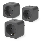 Nedis Slimme stekker | Nedis SmartLife | 3 stuks (Wifi, Randaarde, 10A, Zwart) WIFIP121FBK3 K170113747 - 1