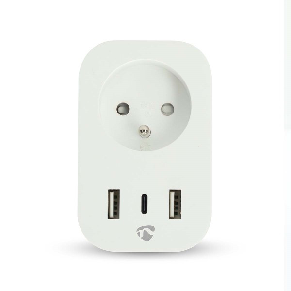 Nedis Slimme stekker | Nedis Smartlife (2x USB-A, 1x USB-C, Wifi, 16A, Penaarde, Timer, Energiemeter) WIFIP151EWT K170203133 - 2