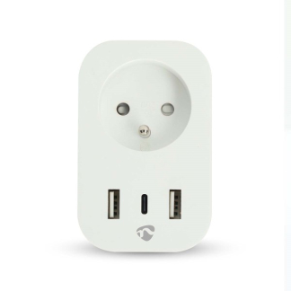 Nedis Slimme stekker | Nedis Smartlife (2x USB-A, 1x USB-C, Wifi, 16A, Penaarde, Timer, Energiemeter) WIFIP151EWT K170203133 - 2