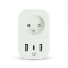 Nedis Slimme stekker | Nedis Smartlife (2x USB-A, 1x USB-C, Wifi, 16A, Penaarde, Timer, Energiemeter) WIFIP151EWT K170203133 - 2