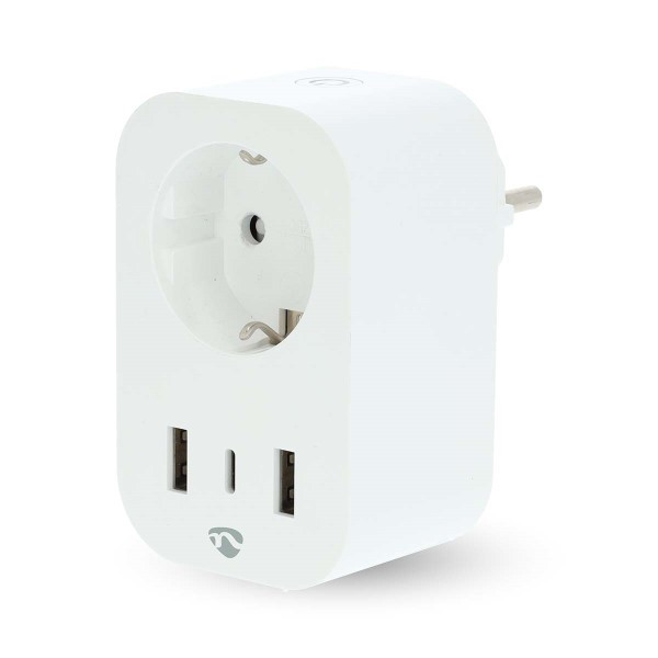 Nedis Slimme stekker | Nedis Smartlife (2x USB-A, 1x USB-C, Wifi, 16A, Randaarde, Timer, Energiemeter) WIFIP151FWT K170203129 - 1