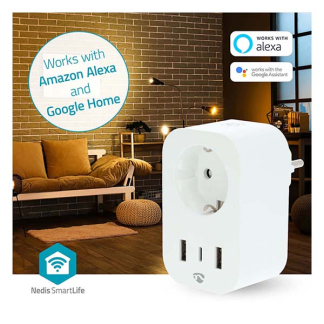 Nedis Slimme stekker | Nedis Smartlife (2x USB-A, 1x USB-C, Wifi, 16A, Randaarde, Timer, Energiemeter) WIFIP151FWT K170203129 - 4