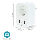 Nedis Slimme stekker | Nedis Smartlife (2x USB-A, 1x USB-C, Wifi, 16A, Randaarde, Timer, Energiemeter) WIFIP151FWT K170203129 - 3