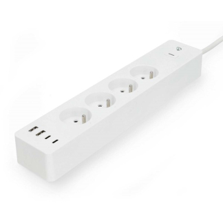 Nedis Slimme stekkerdoos | Nedis Smartlife | 1-voudig (Penaarde, 2x USB A, 2x USB C, Wifi, Timer) WIFIP313EWT K170203136 - 1