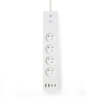 Nedis Slimme stekkerdoos | Nedis Smartlife | 1-voudig (Penaarde, 2x USB A, 2x USB C, Wifi, Timer) WIFIP313EWT K170203136 - 3