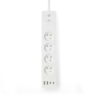 Nedis Slimme stekkerdoos | Nedis Smartlife | 1-voudig (Penaarde, 2x USB A, 2x USB C, Wifi, Timer) WIFIP313EWT K170203136 - 3