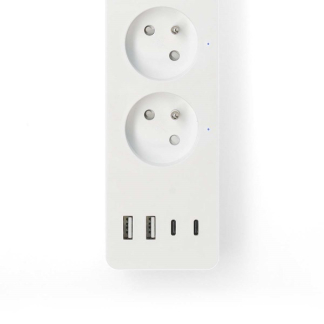 Nedis Slimme stekkerdoos | Nedis Smartlife | 1-voudig (Penaarde, 2x USB A, 2x USB C, Wifi, Timer) WIFIP313EWT K170203136 - 4