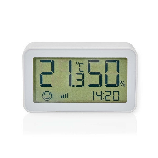 Nedis Slimme temperatuursensor | Nedis SmartLife (Zigbee, Klok, Hygrometer, Batterij, Binnen) ZBSC30WT K170101411 - 1