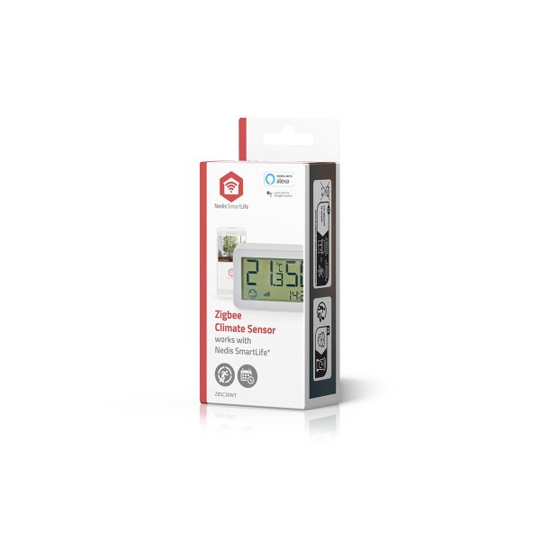 Nedis Slimme temperatuursensor | Nedis SmartLife (Zigbee, Klok, Hygrometer, Batterij, Binnen) ZBSC30WT K170101411 - 3